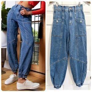 BDG Urban Outfitters High Rise Cargo Joggers Denim Jeans Size 26